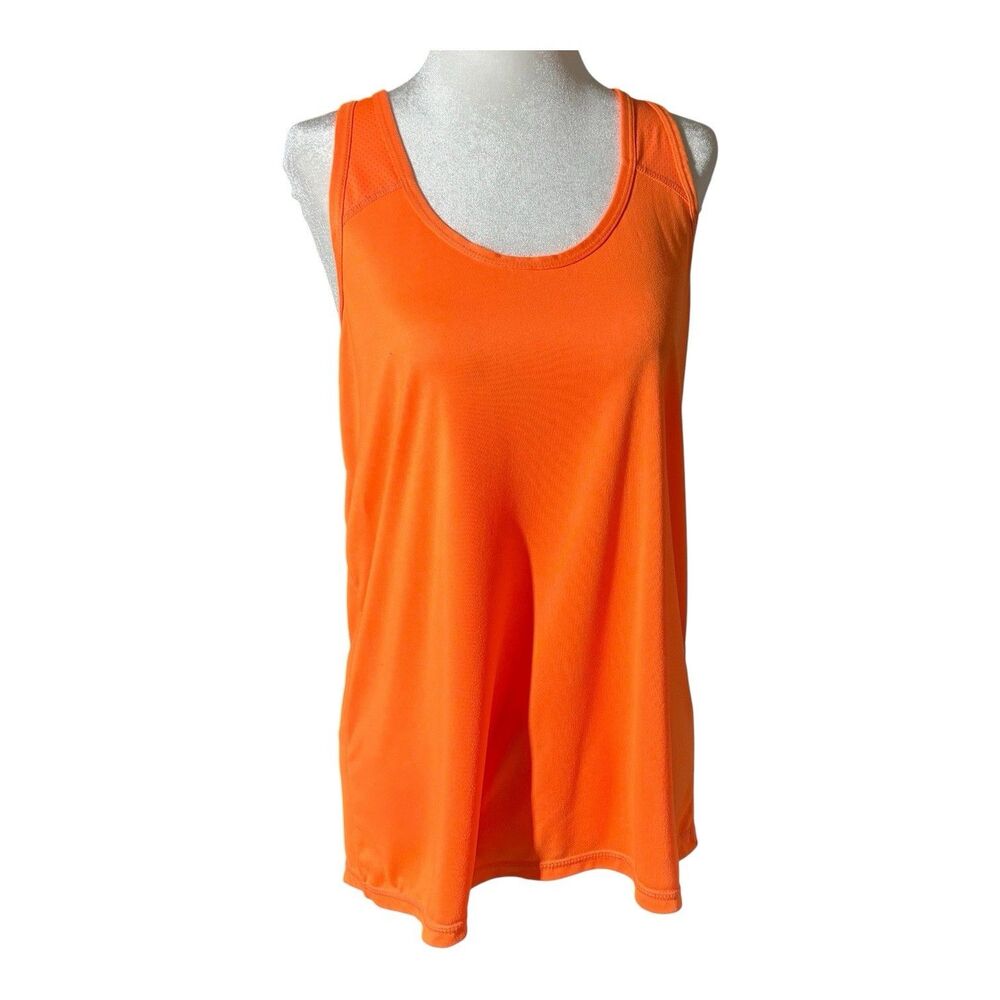 Xersion Womens Bright Orange Loose Mesh Vented Racerback Athletic Tank Top M Gym